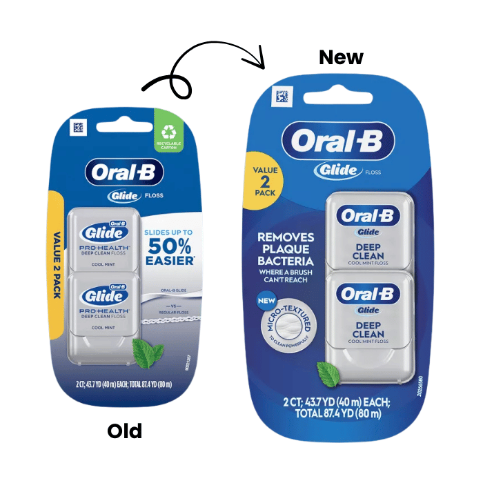 Oral-B Glide Deep Clean Floss, Cool Mint Flavour - 80 Mtr
